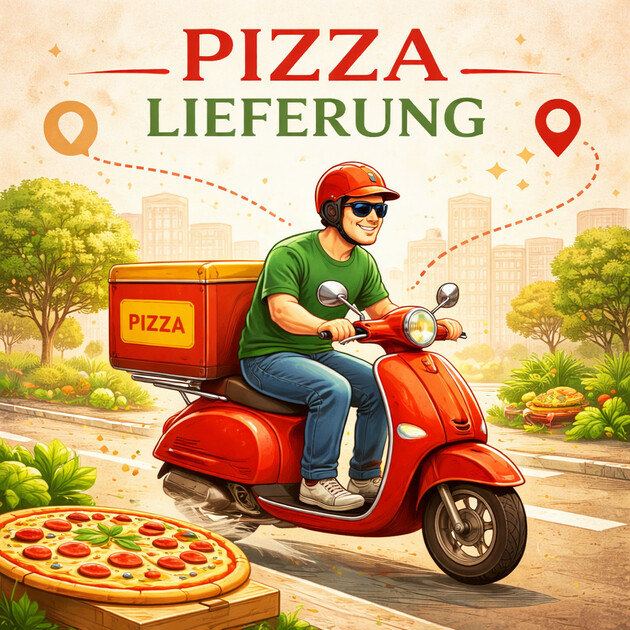 Pizza Bayroma Unser Zustellgebiet Pizza Lieferant am Moped 